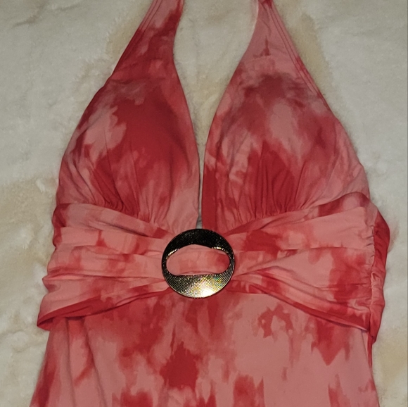 NWOT Contours by Coco Reef Tie dye one piece halter swimsuit. Size 10/34 D - Picture 7 of 7